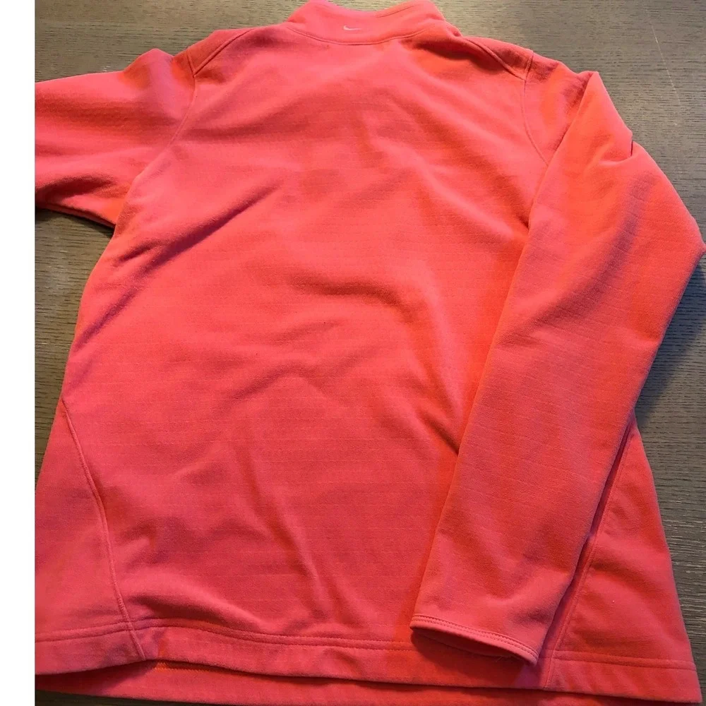 Nike Golf Therma-FIT Quarter Zip Pullover Coral Pink Womens Large Fleece Top